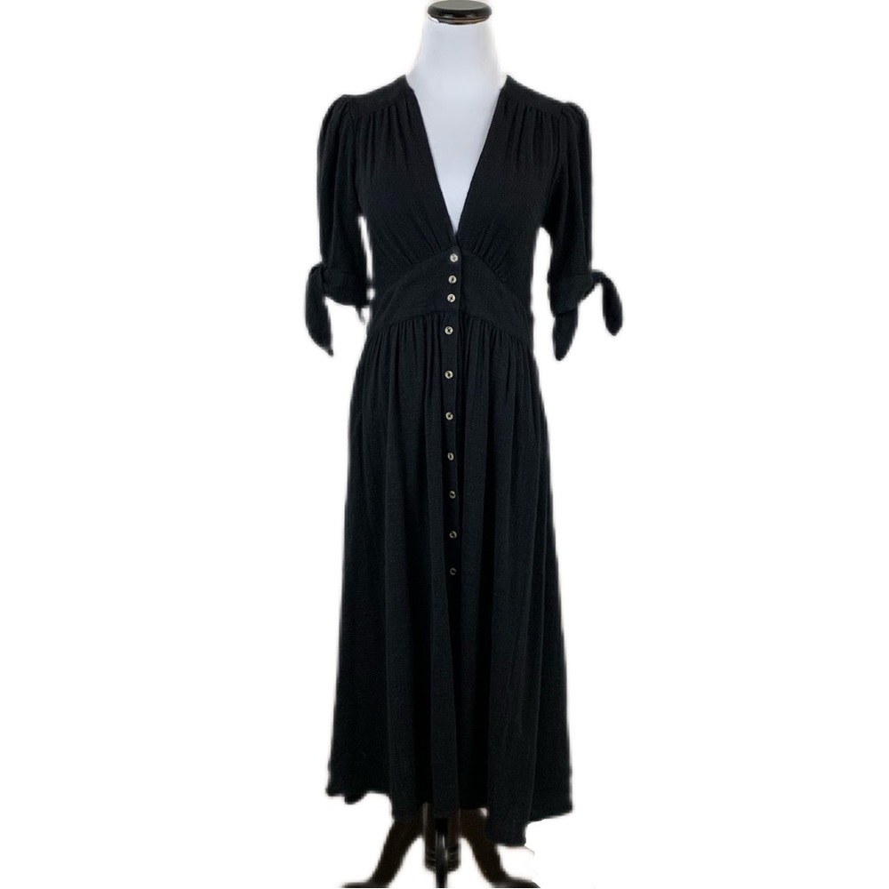 Free People SZ S Love Of My Life Black MIDI Dress - Picture 2 of 10
